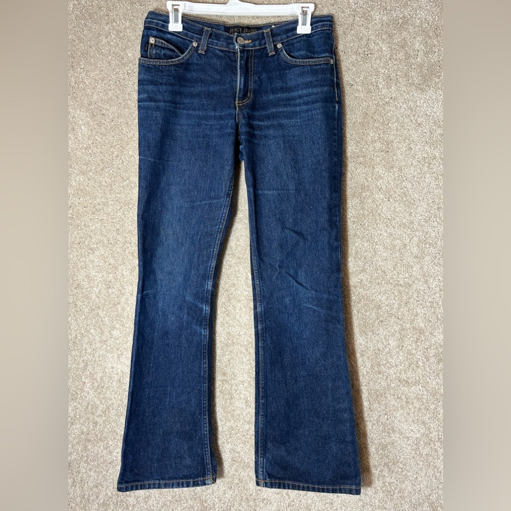 Vintage Juicy Jeans Y2K Women's Dark Blue Bootcut Jeans size 29